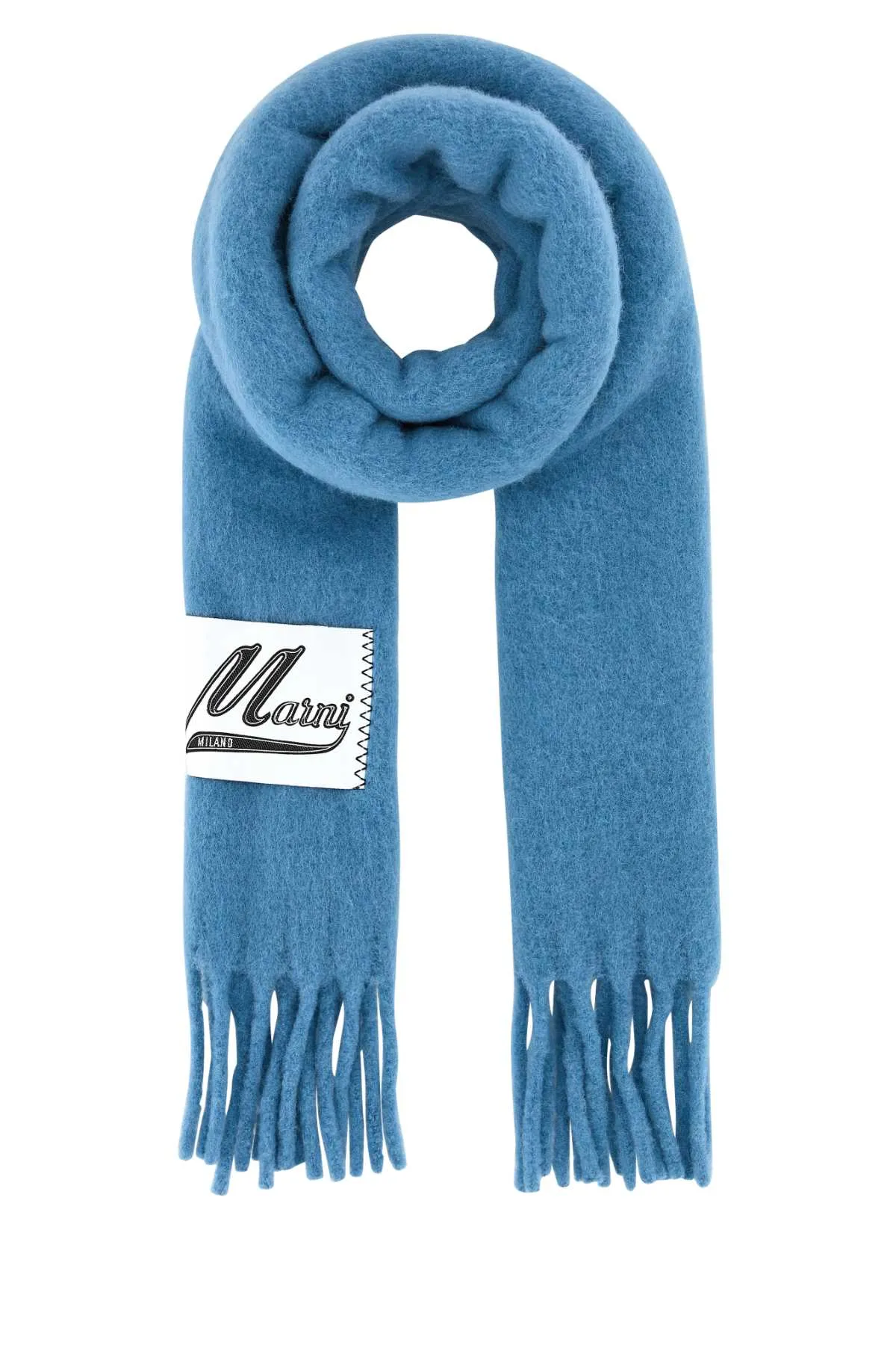 Marni Light Blue Alpaca Blend Scarf