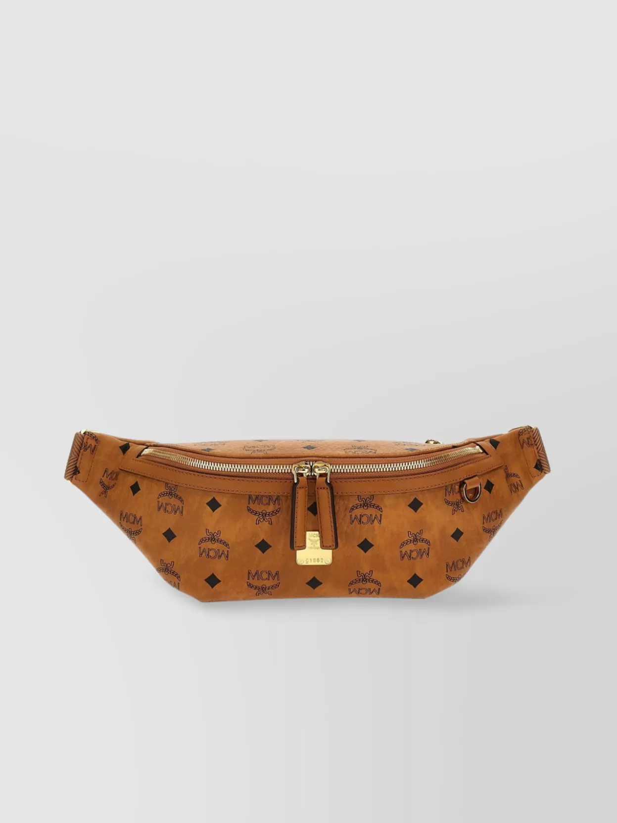 Mcm   Monogram pattern belt bag with leather trim