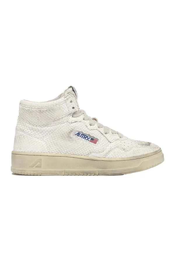 Medalist Mid Sneakers - White Python