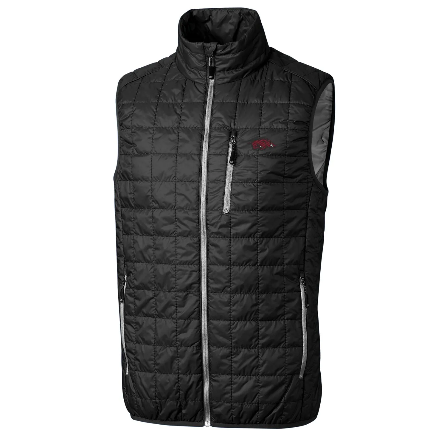 Men's Cutter & Buck Black Arkansas Razorbacks Rainier Full-Zip Vest