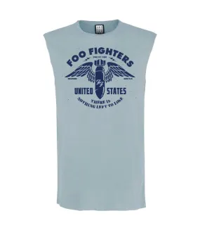 Mens one by one foo fighters sleeveless tank top strange blue Amplified