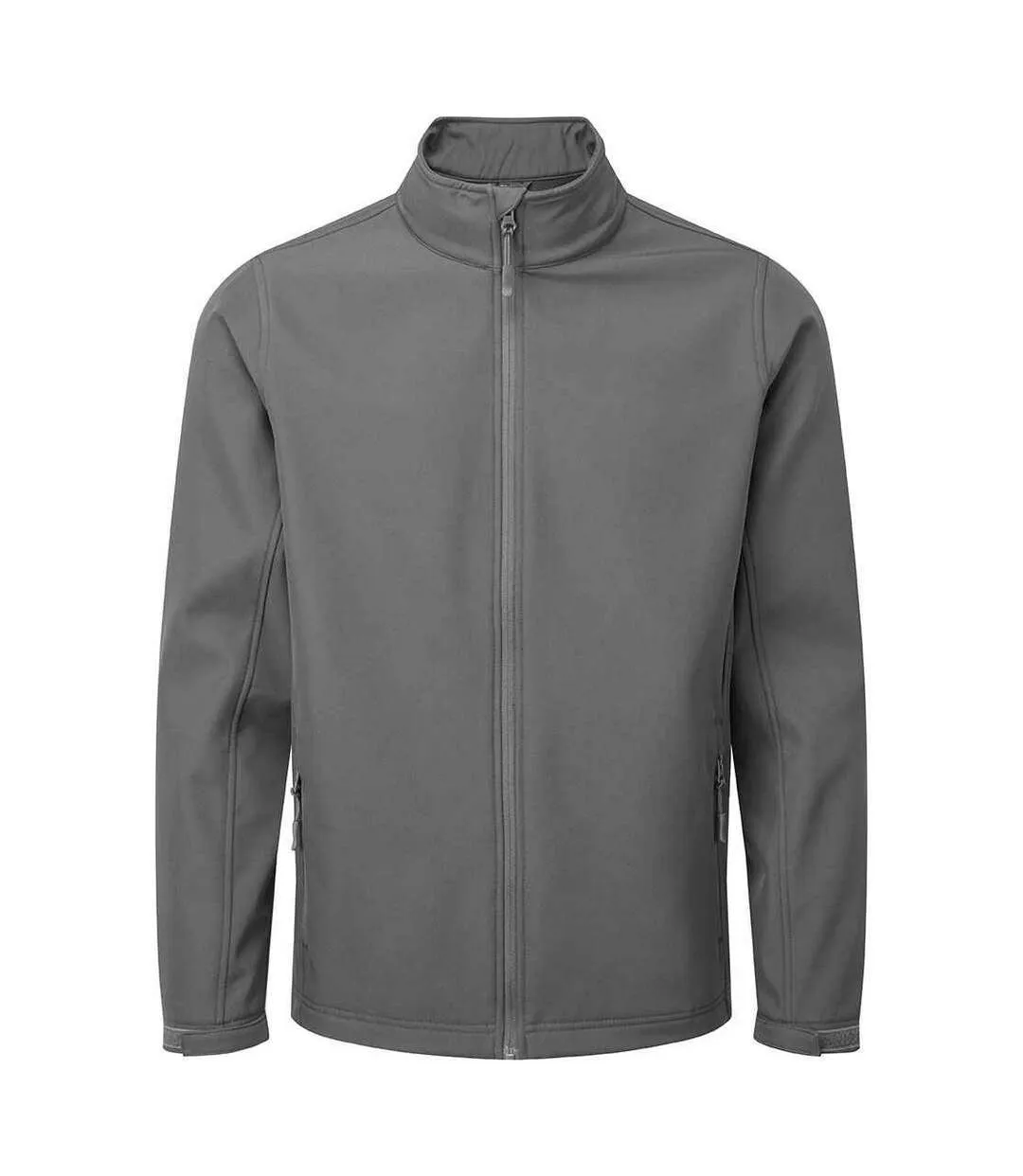 Mens recycled wind resistant soft shell jacket dark grey Premier