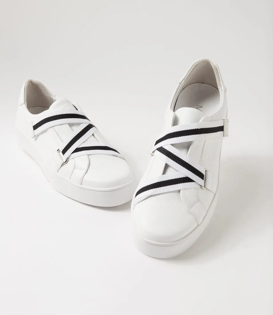 MIDAS Lenra White Leather Sneakers