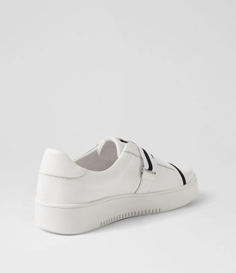 MIDAS Lenra White Leather Sneakers