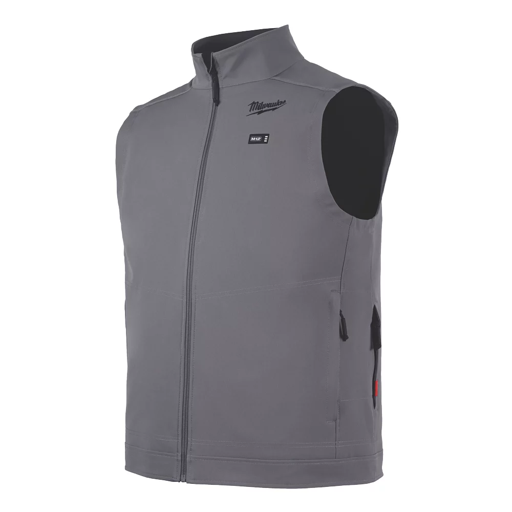 Milwaukee M12HVGREY1-0 12V Li-Ion RedLithium Heated Toughshell Vest Grey Large 42" Chest - Bare - Screwfix