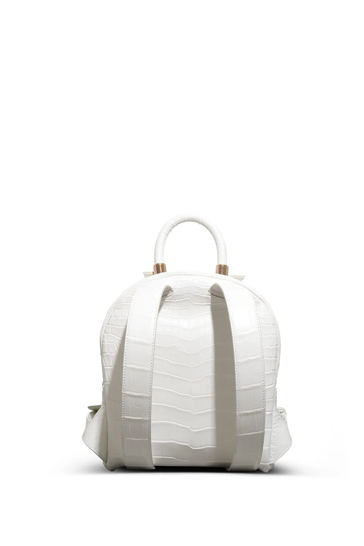 Mini Billie Backpack in Ivory Crocodile Leather