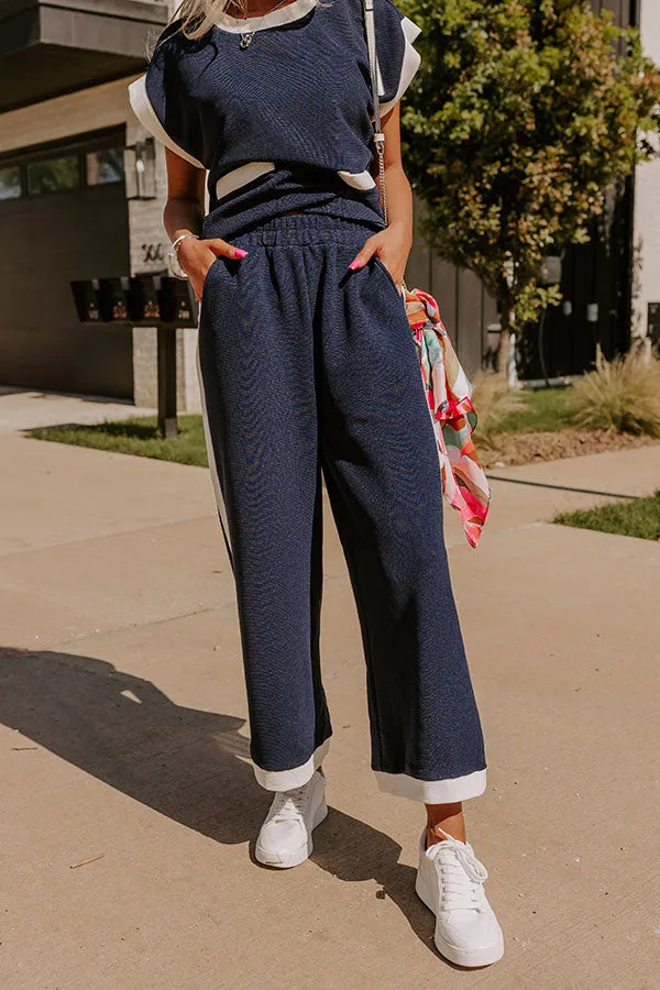 Modern Metropolis High Waist Wide Leg Pants in Navy