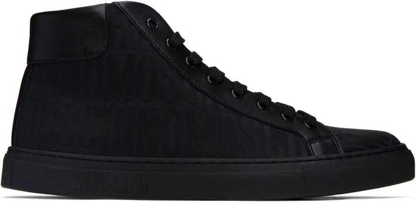 Moschino Black All-Over Logo Sneakers