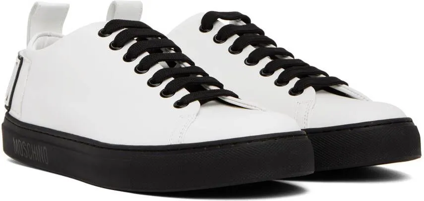 Moschino White Embossed Sneakers