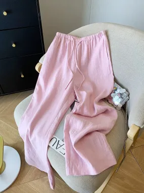 Nanyou’s high-end goods are on clearance and leaked! Drawstring elastic waist cotton and linen casual pants for women summer str