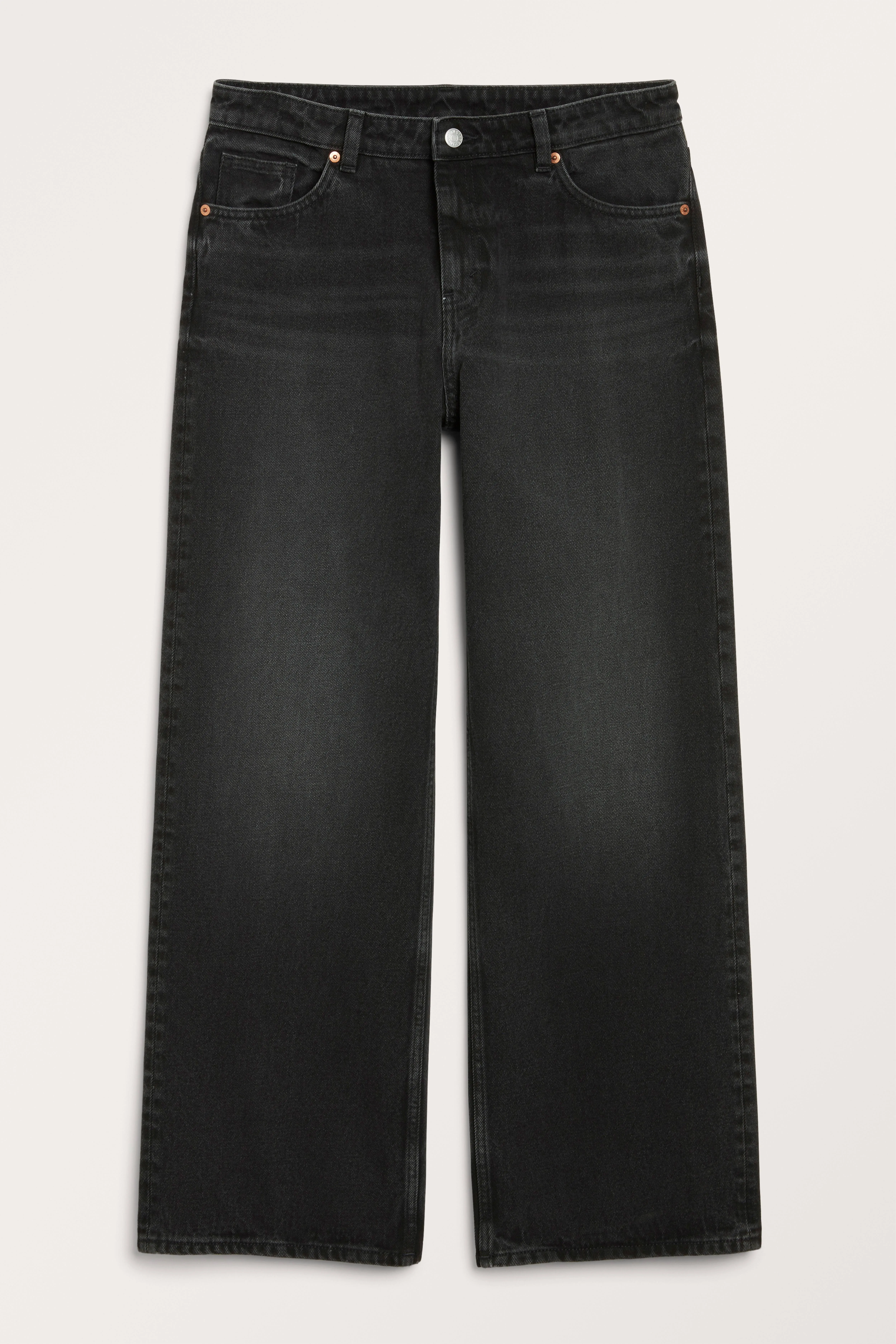 Naoki low waist loose jeans - Low waist - Long - Washed black - Ladies | H&M GB