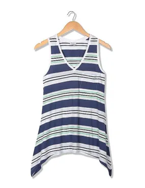 Nautica Sleeveless Shark Tail Striped Knit Top