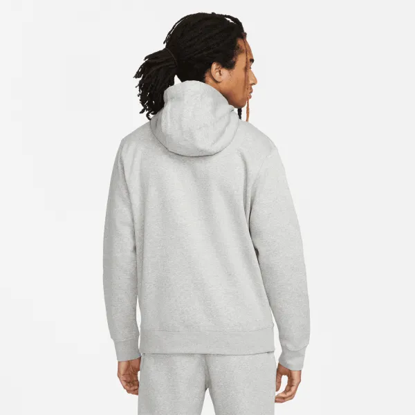 Nike - Men - Club+ Multi-Logo Pullover Hoodie  - Grey Heather