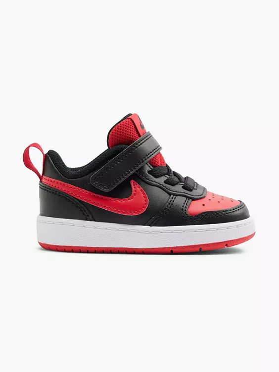 Nike  Toddler Boys Nike Court Borough 2 Black/ Red Touch Strap Trainers