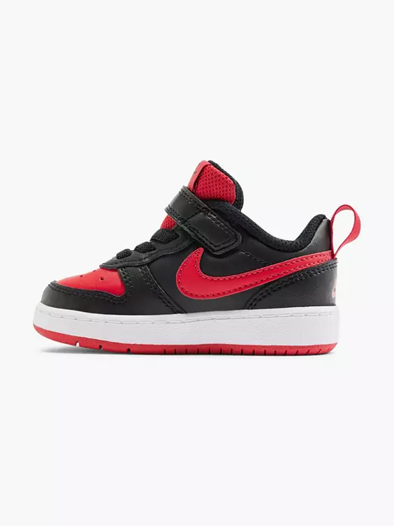 Nike  Toddler Boys Nike Court Borough 2 Black/ Red Touch Strap Trainers