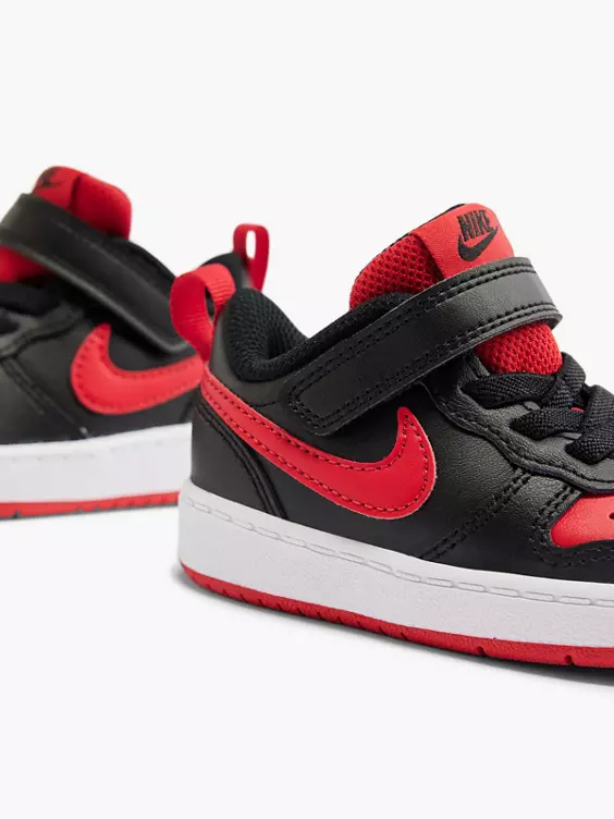 Nike  Toddler Boys Nike Court Borough 2 Black/ Red Touch Strap Trainers