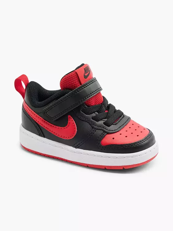 Nike  Toddler Boys Nike Court Borough 2 Black/ Red Touch Strap Trainers