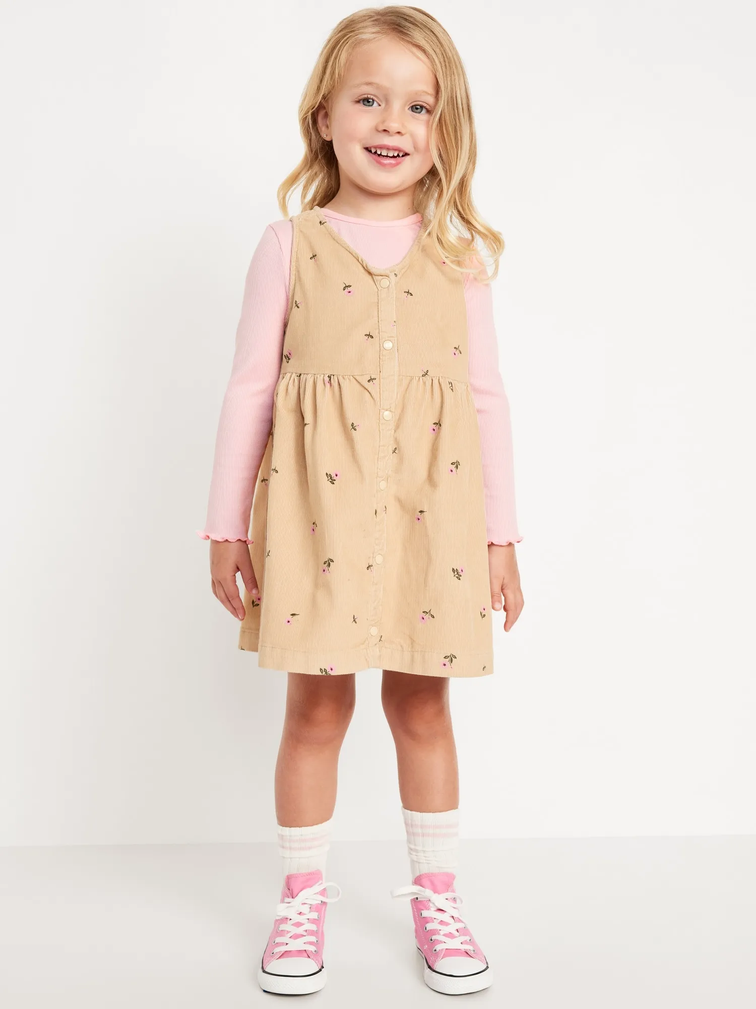 Old Navy Sleeveless Corduroy Dress and Top Set for Toddler Girls