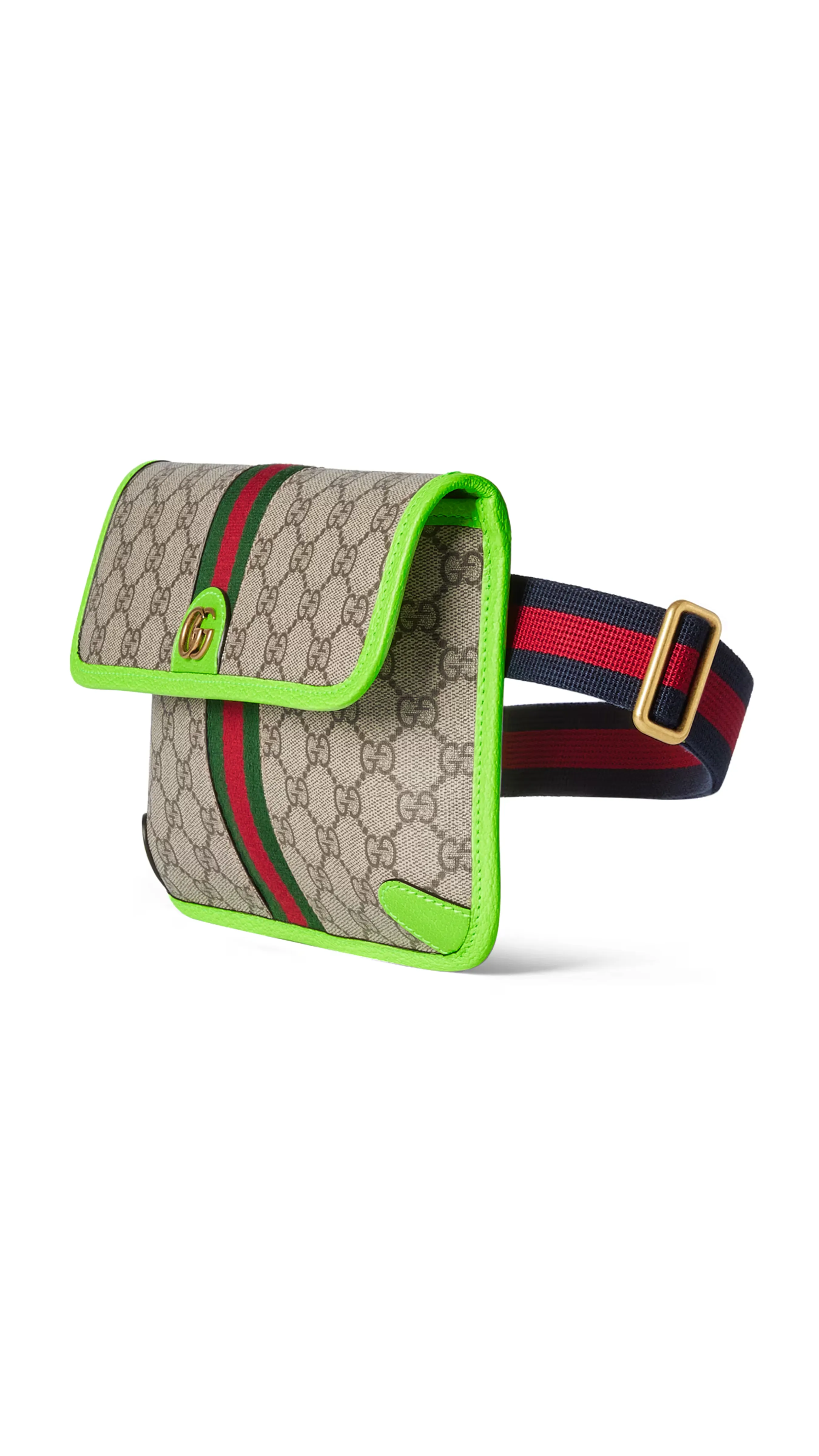 Ophidia GG Small Belt Bag  - Neon Green