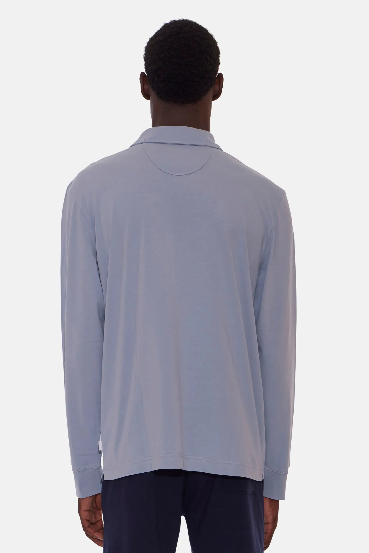 Organic Long Sleeve Polo Sky