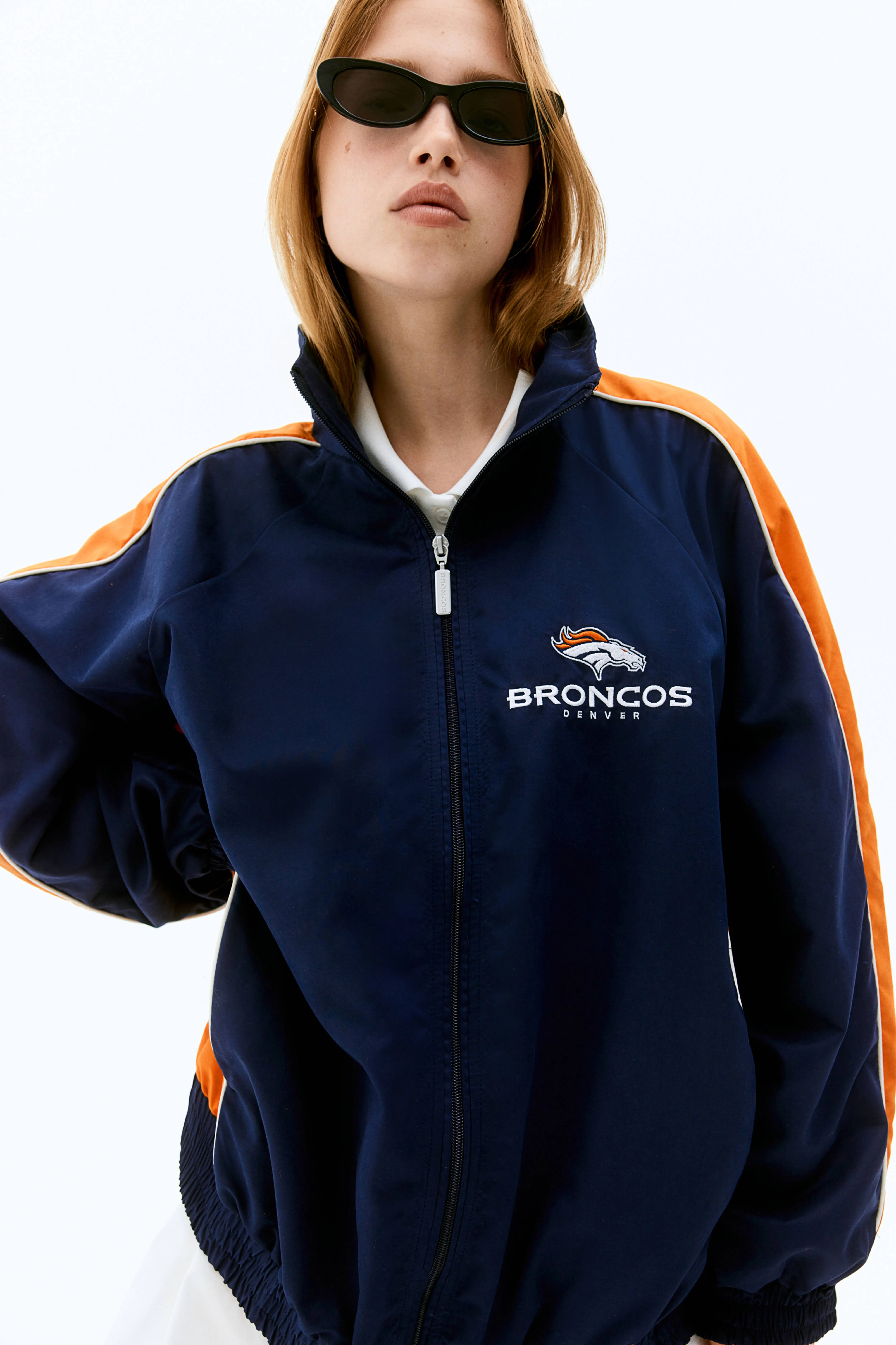 Oversized track jacket - Long sleeve - Regular length - Navy blue/NFL - Ladies | H&M GB