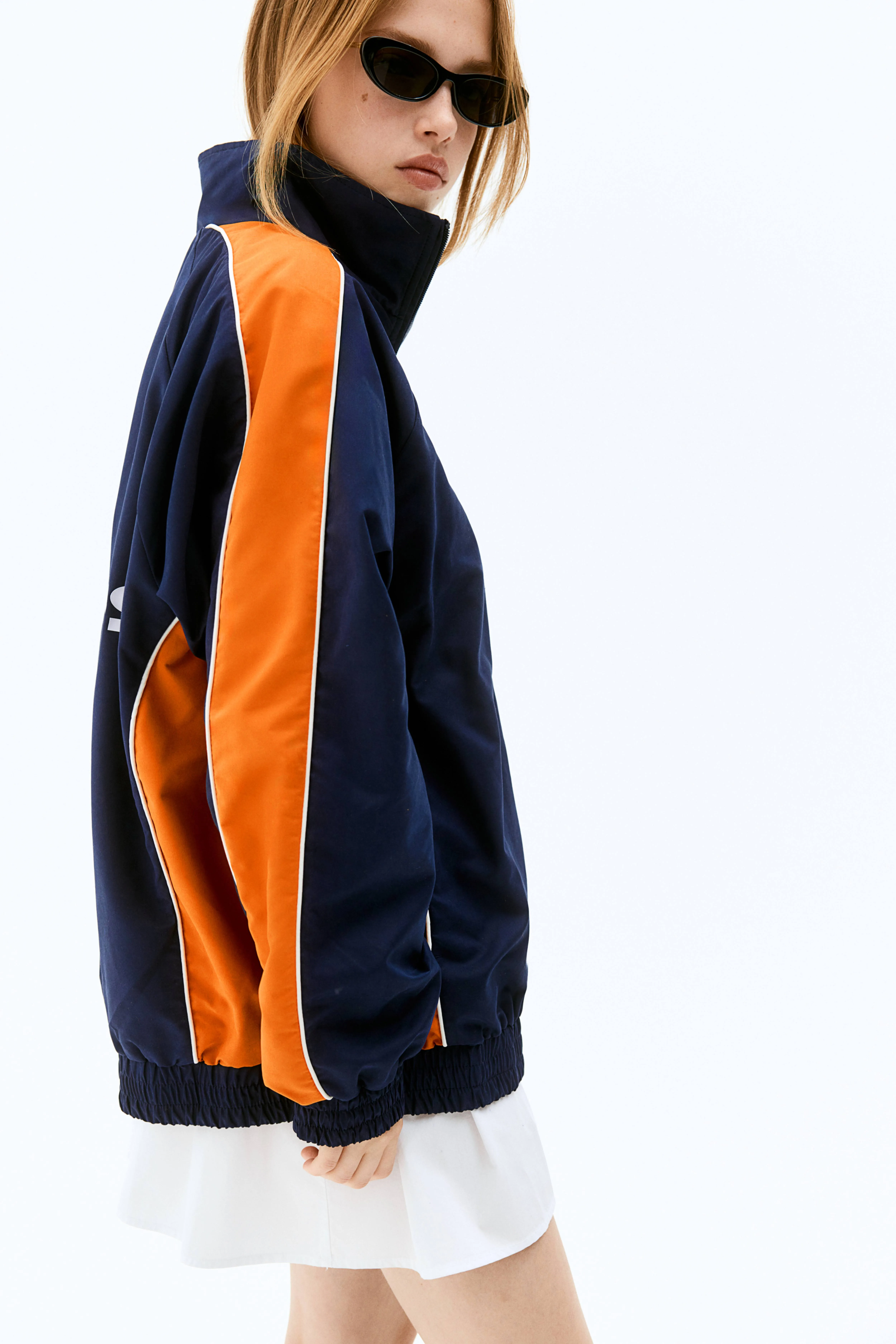 Oversized track jacket - Long sleeve - Regular length - Navy blue/NFL - Ladies | H&M GB