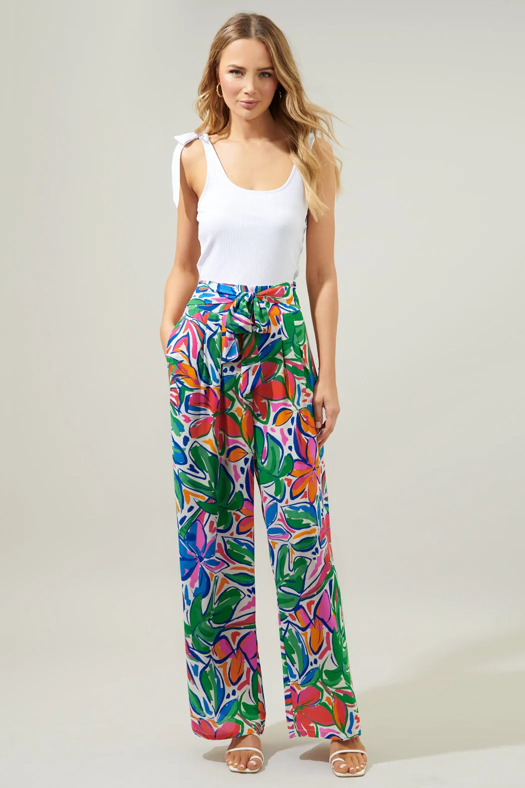 Paradise Falls Verne Pleated Wide Leg Pants