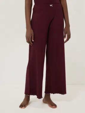 Pointelle Pyjama Trousers | Burgundy