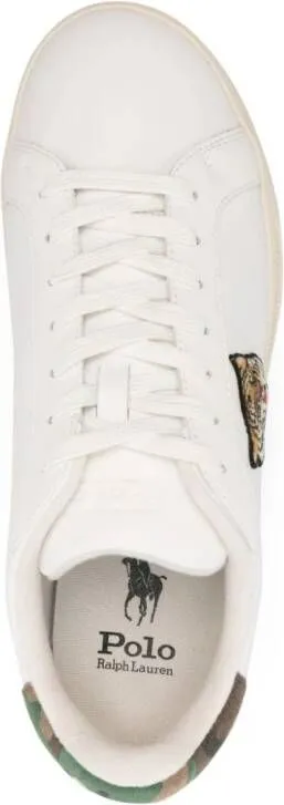 Polo Ralph Lauren tiger-patch leather sneakers White