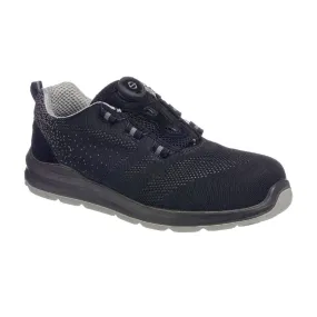 Portwest FT08 Compositelite Wire Lace Safety Trainers Knit S1P (Black/Grey)