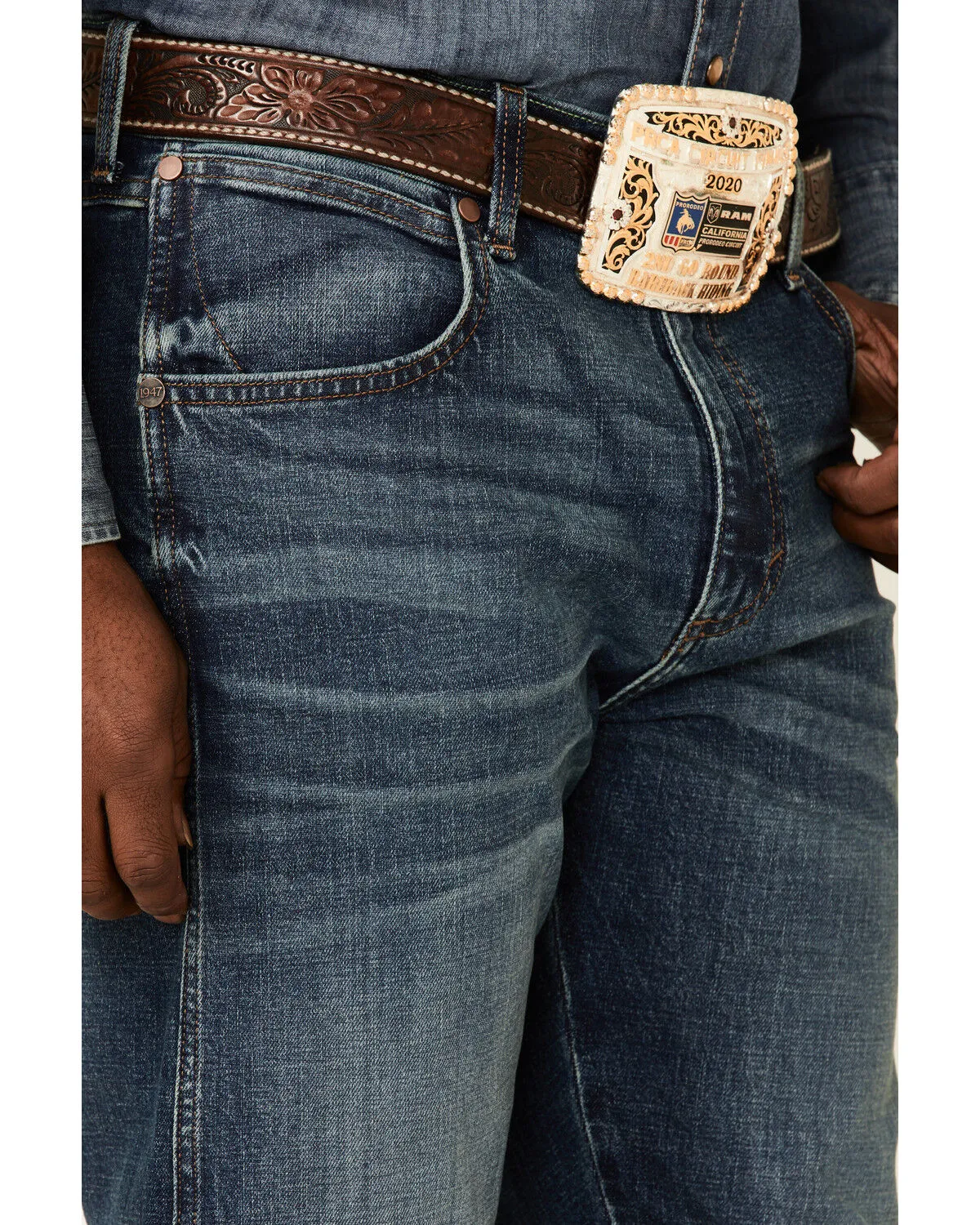 Product Name:  Wrangler Retro Men's Mauney Dark Wash Stretch Slim Straight Jeans