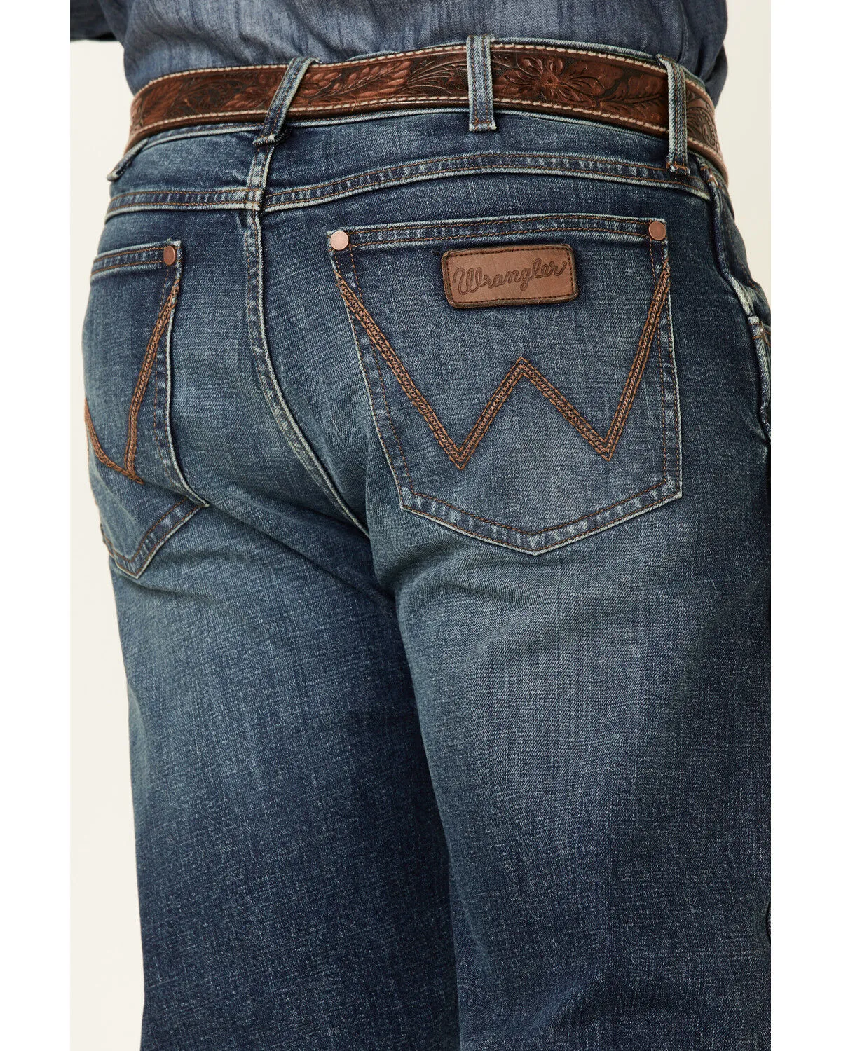 Product Name:  Wrangler Retro Men's Mauney Dark Wash Stretch Slim Straight Jeans