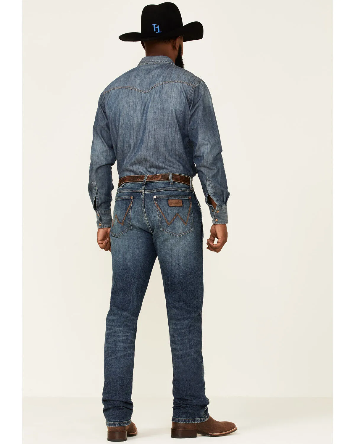 Product Name:  Wrangler Retro Men's Mauney Dark Wash Stretch Slim Straight Jeans