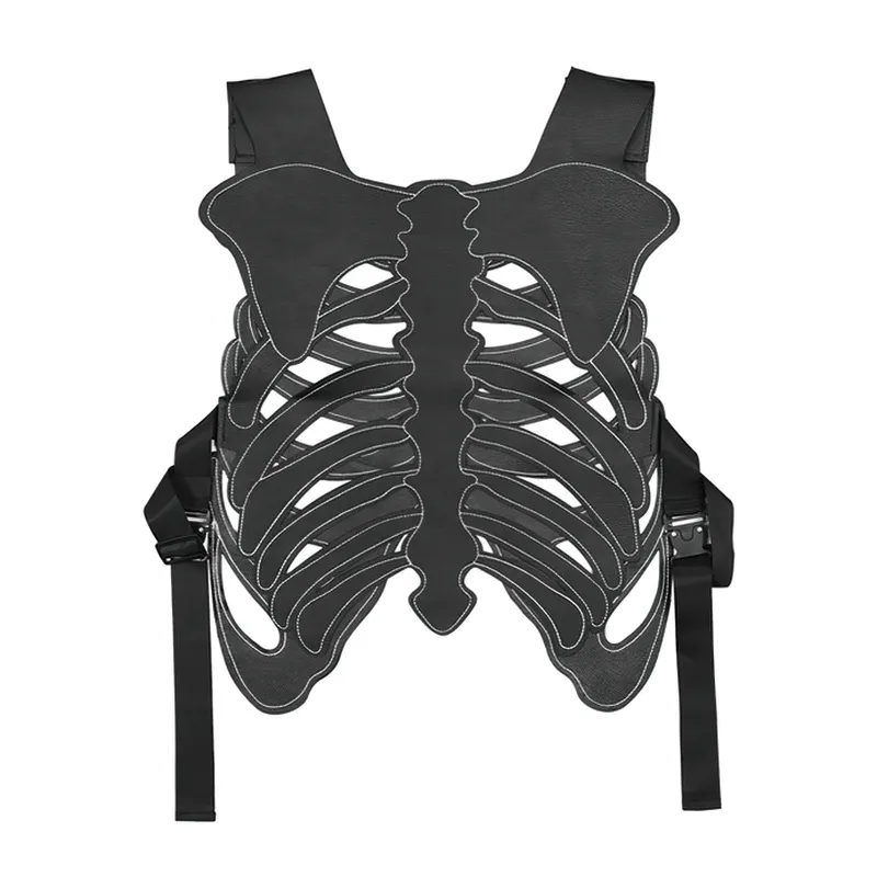 Punk Adjustable Skeleton Vest for Men and Women / Gothic Fashion Creativity Vest