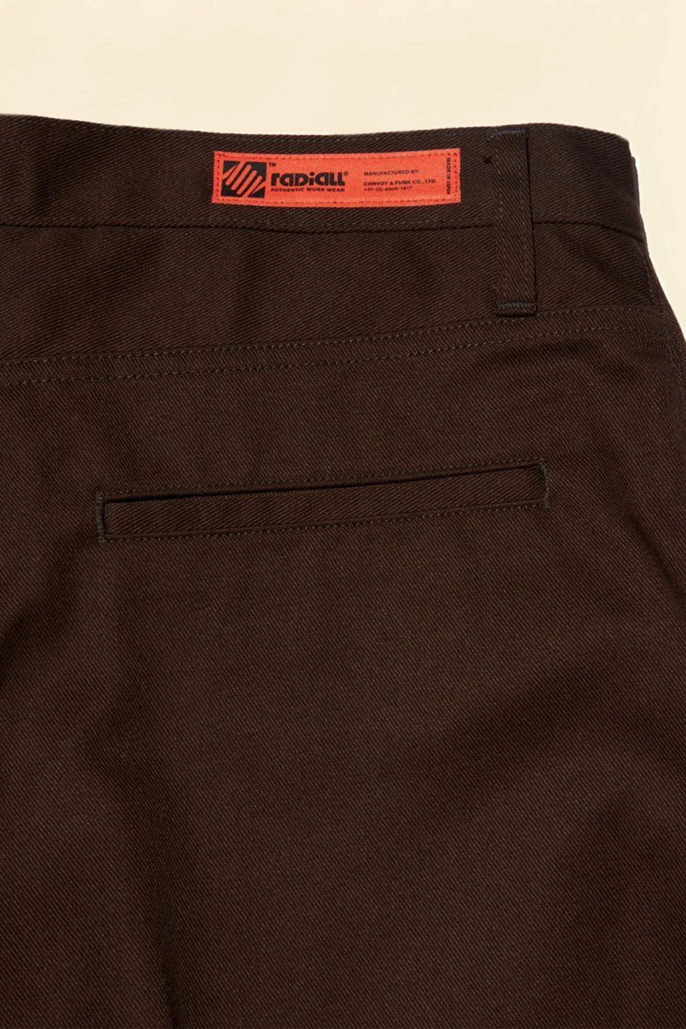 Radiall Motown Wide Tapered Fit Work Pants - Brown