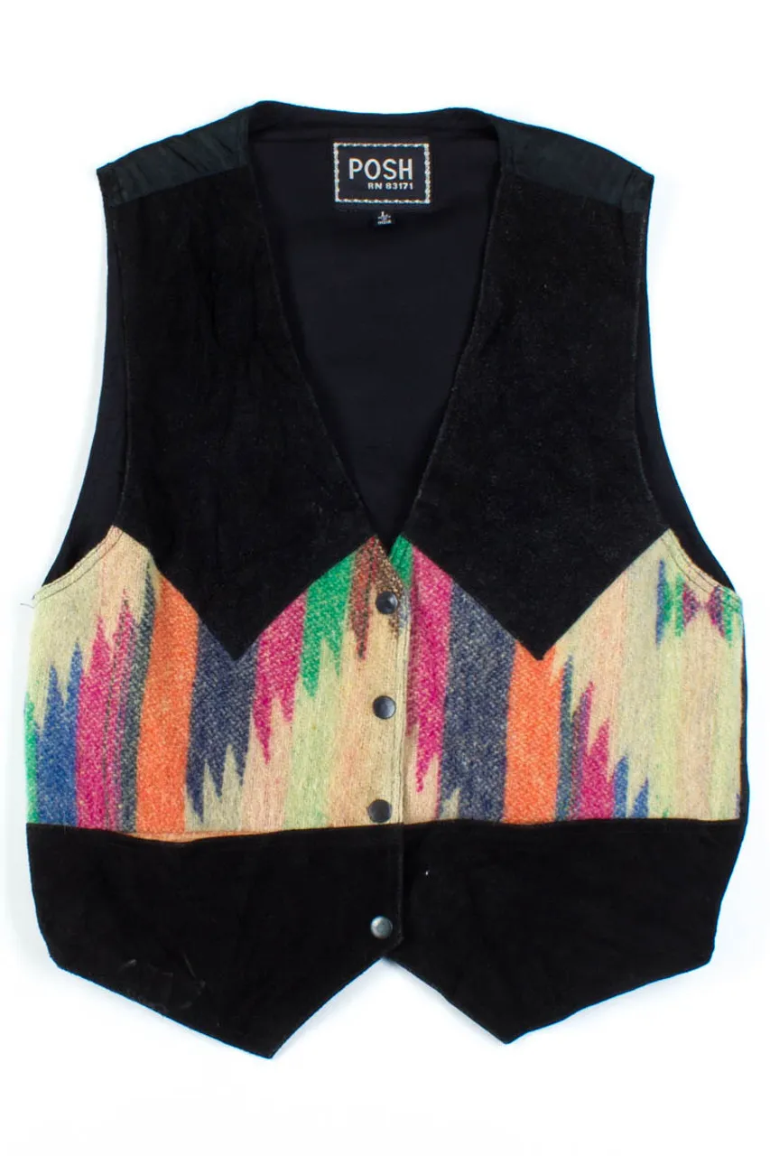 Rainbow Suede Vintage Vest