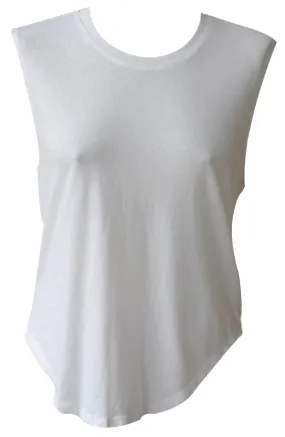 RAQUEL ALLEGRA SLEEVELESS MUSCLE TOP WITH SHREDDED BACK 0 UK 6/8