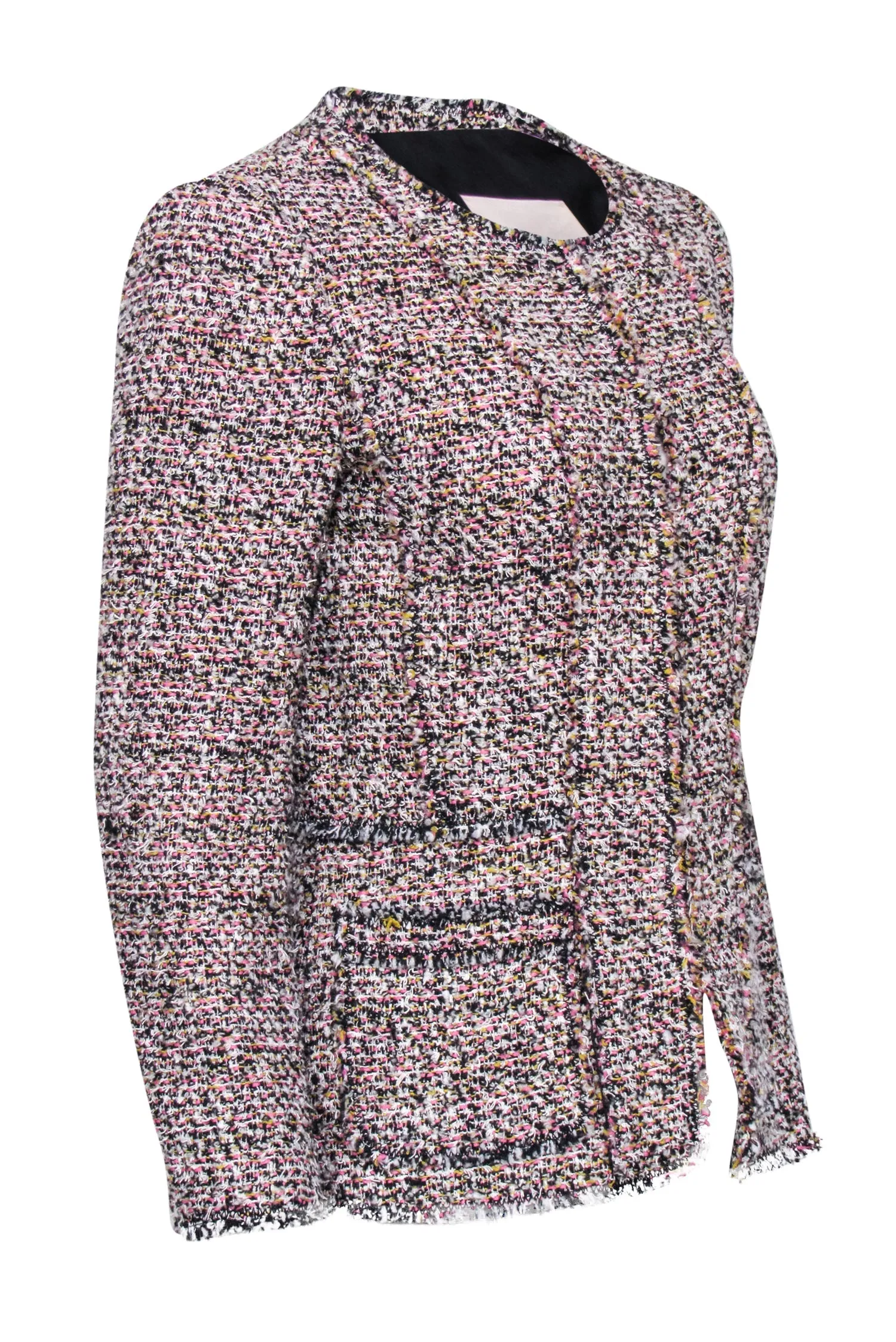 Rebecca Taylor - Black, White, Yellow, & Pink Woven Tweed Jacket Sz 8