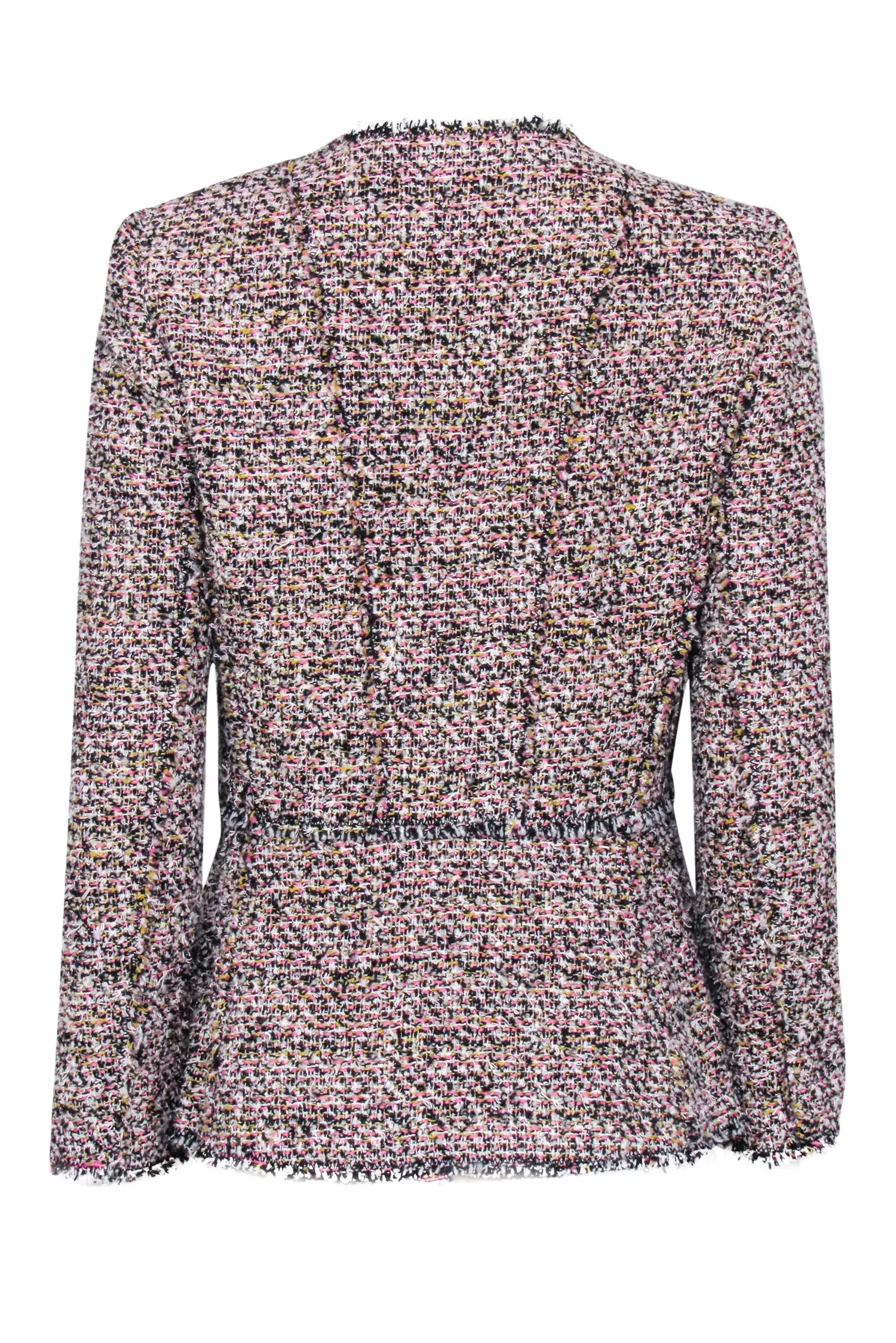 Rebecca Taylor - Black, White, Yellow, & Pink Woven Tweed Jacket Sz 8