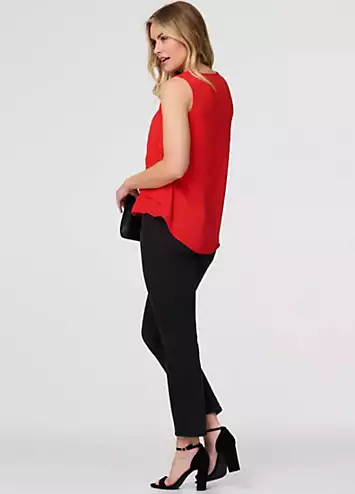 Red Cut Out Detail Sleeveless Top by Izabel London | Look Again