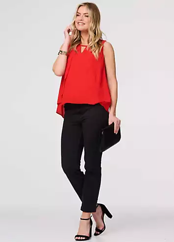 Red Cut Out Detail Sleeveless Top by Izabel London | Look Again