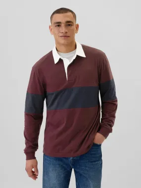 Relaxed Colorblock Rugby Polo Shirt