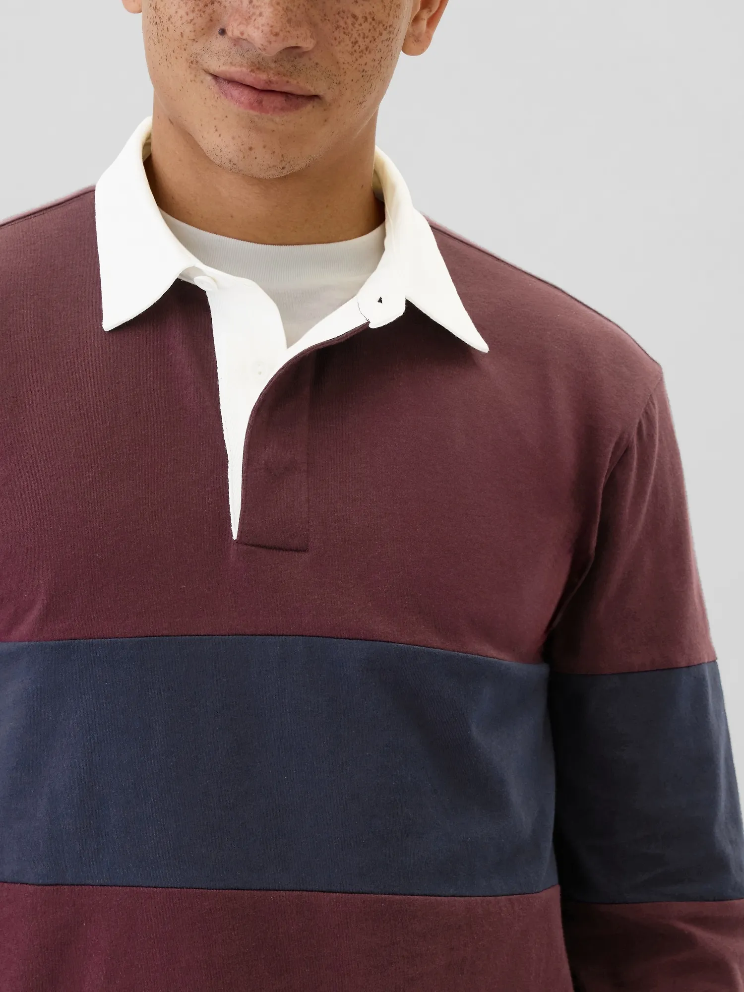 Relaxed Colorblock Rugby Polo Shirt