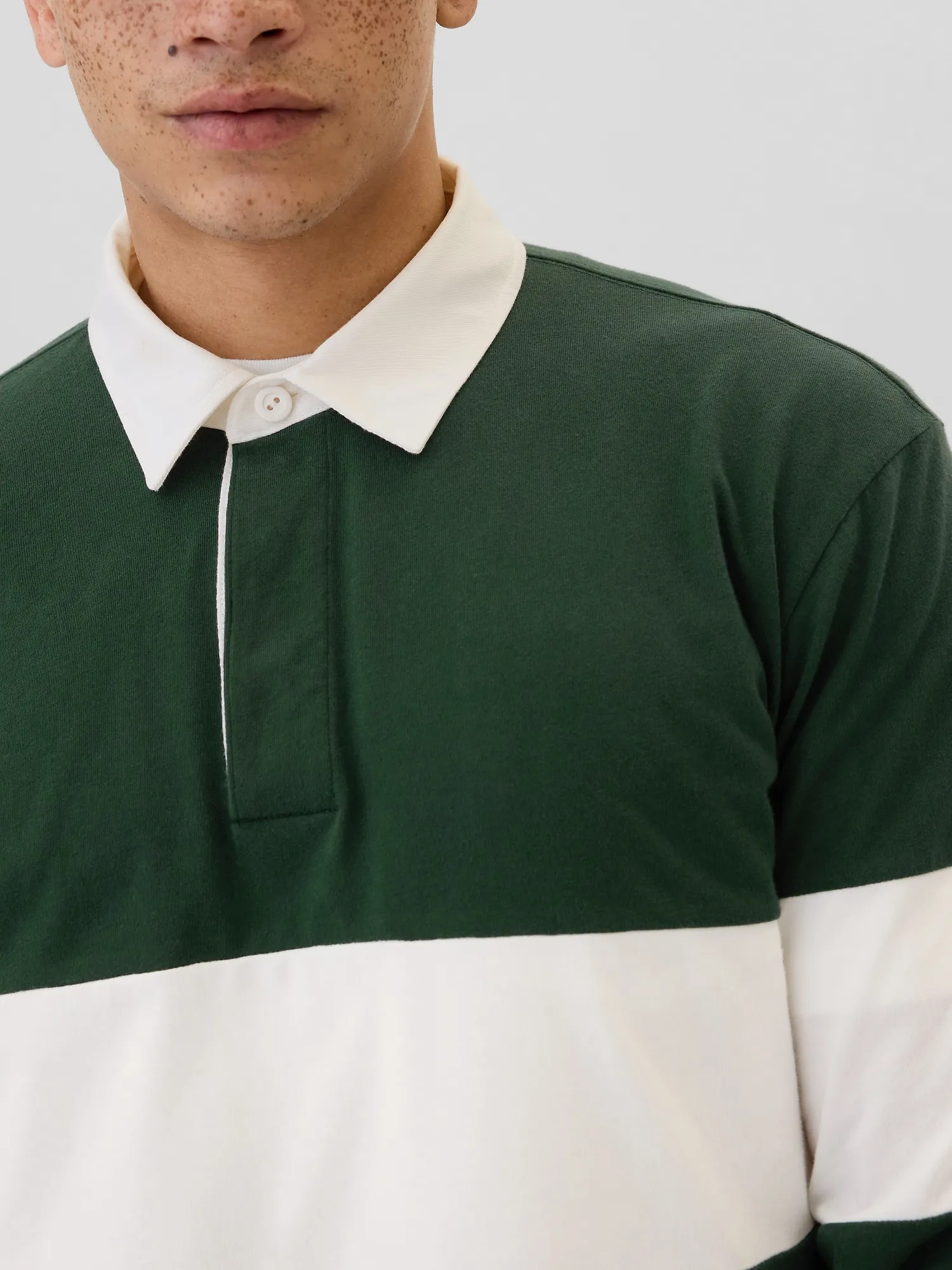 Relaxed Colorblock Rugby Polo Shirt