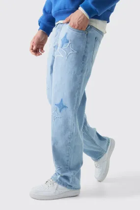 Relaxed Rigid Star Applique Denim Jeans