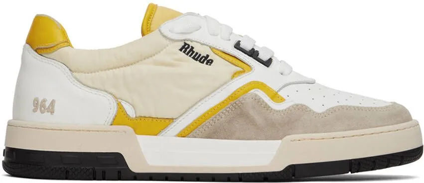 Rhude White & Yellow Racing Sneakers