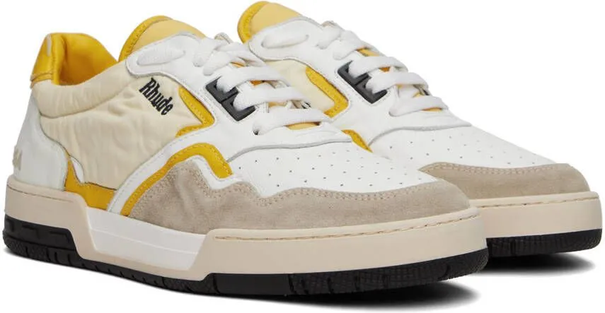 Rhude White & Yellow Racing Sneakers