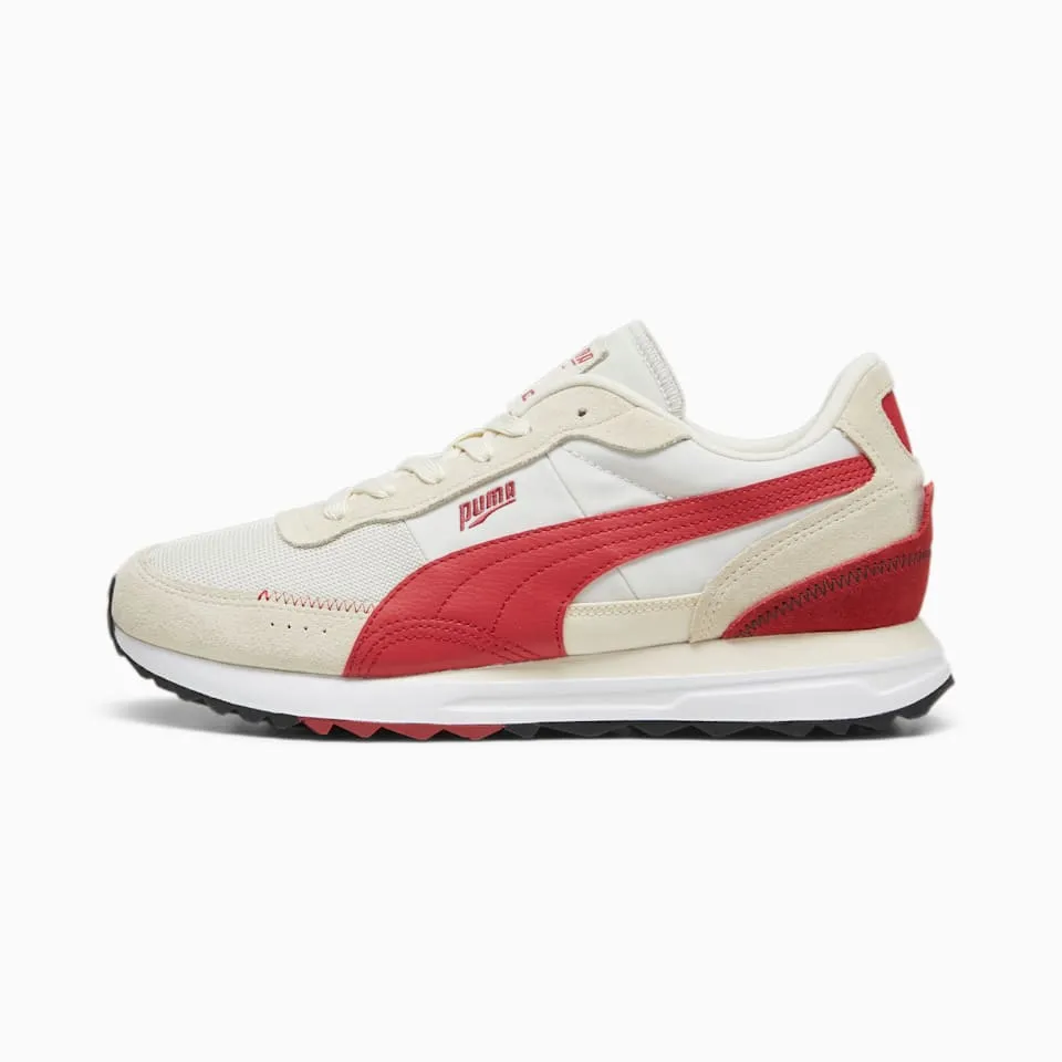 Road Rider Suede Sneakers (Vapor Gray-Club Red)