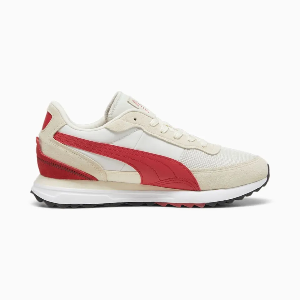 Road Rider Suede Sneakers (Vapor Gray-Club Red)