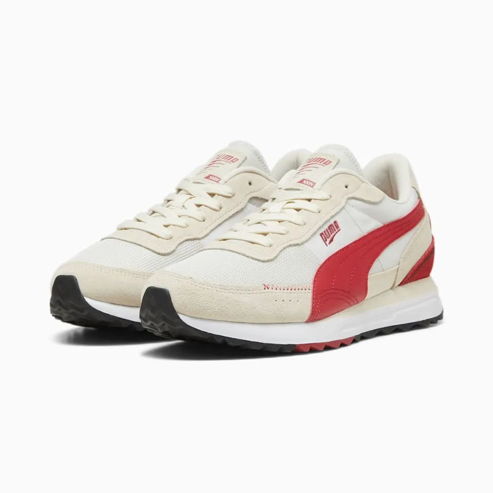 Road Rider Suede Sneakers (Vapor Gray-Club Red)